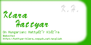 klara hattyar business card